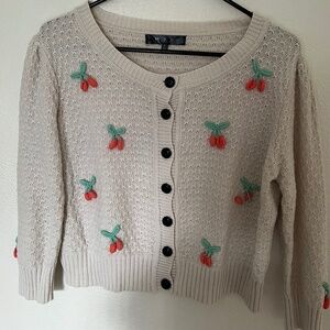 MAK Sweaters Cream Cherry Sweater